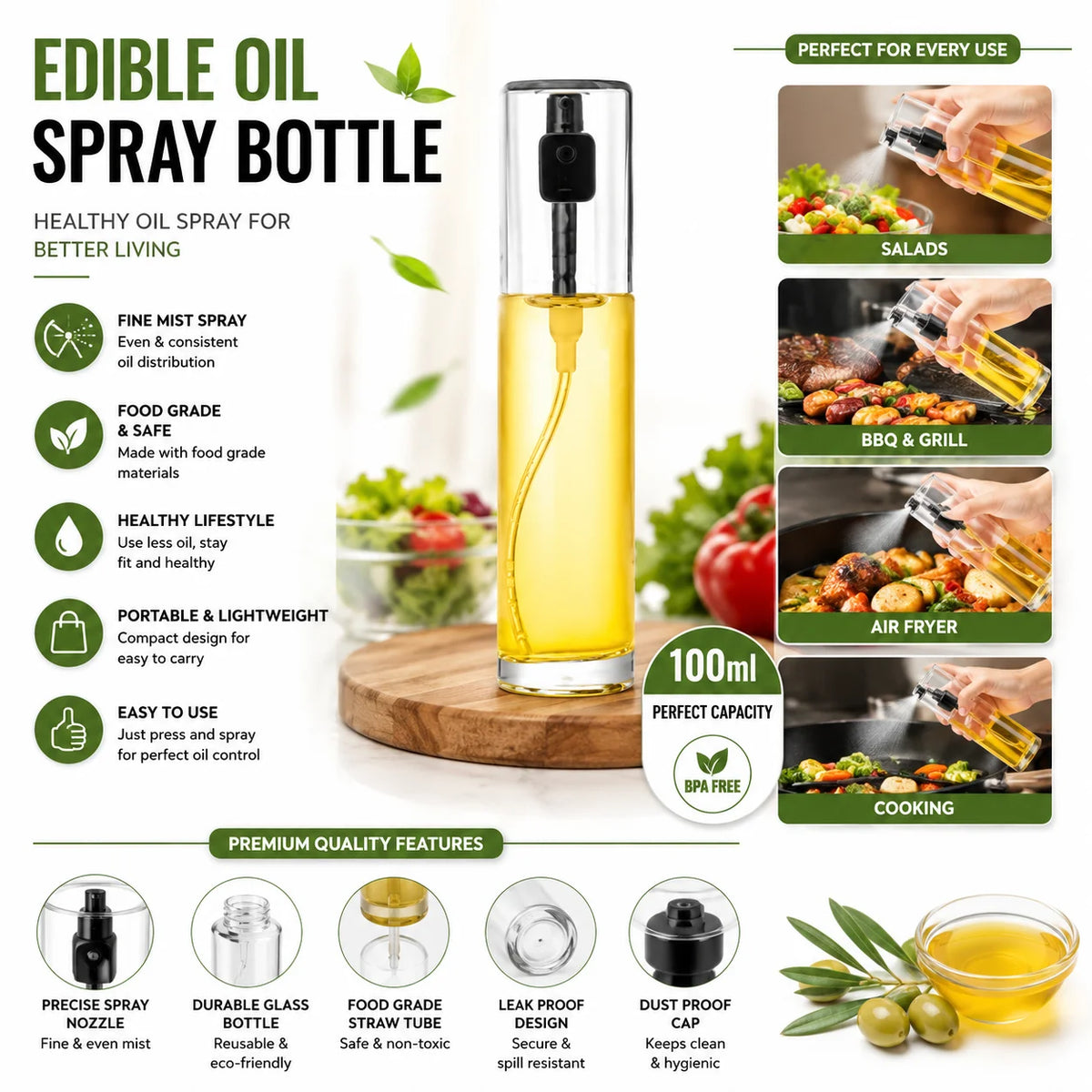 Oil Sprayer Stainless Steel 100ml